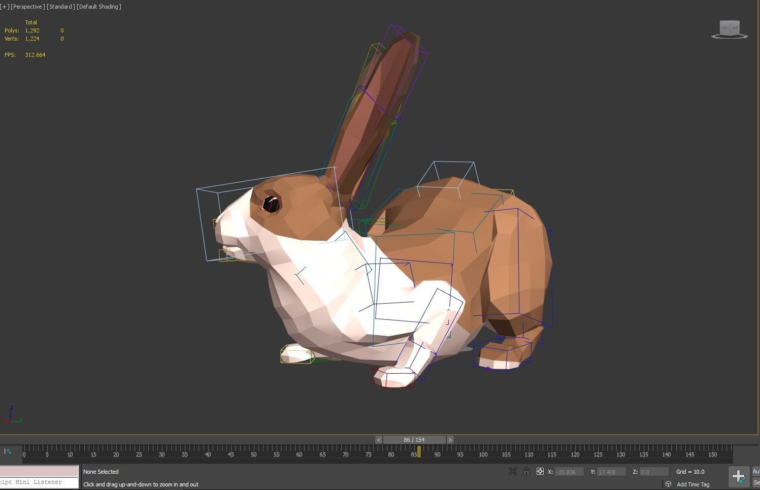 Poly Art Rabbits Low-poly 3D model_19