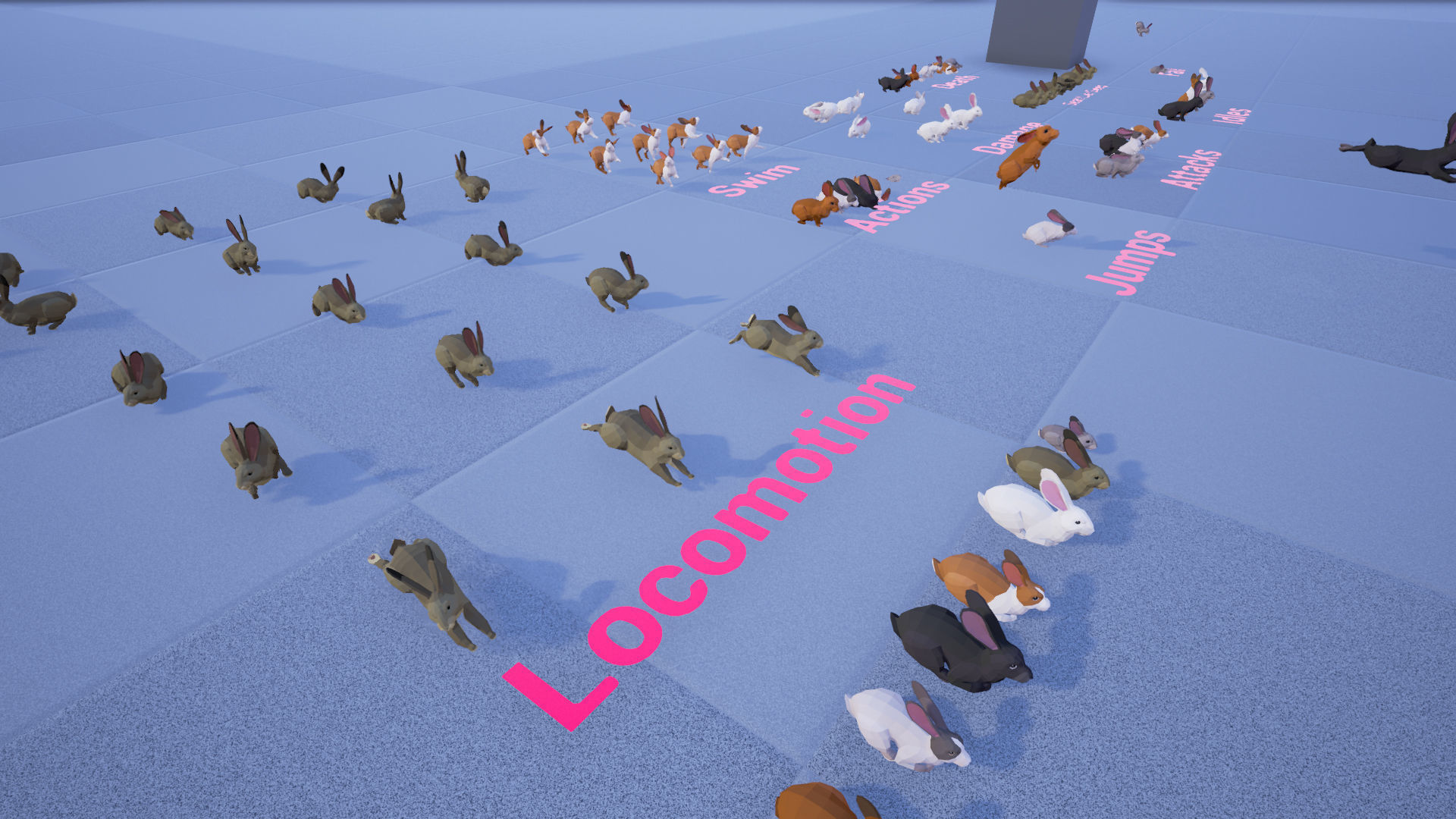 Poly Art Rabbits Low-poly 3D model_3