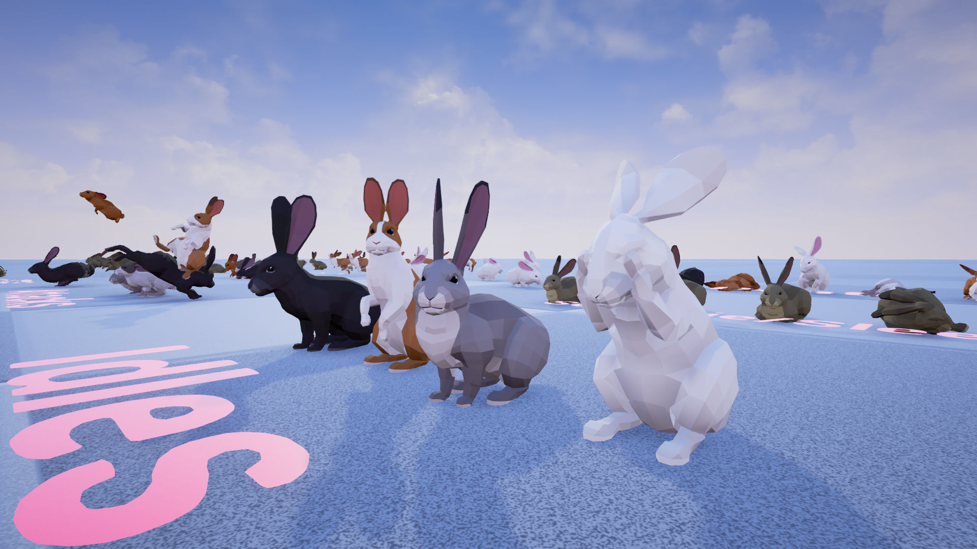 Poly Art Rabbits Low-poly 3D model_6