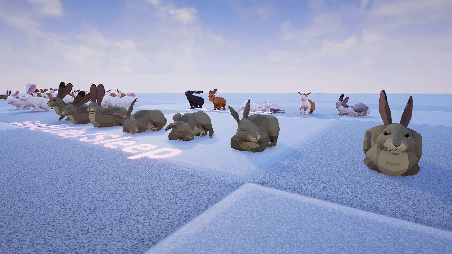 Poly Art Rabbits Low-poly 3D model_9