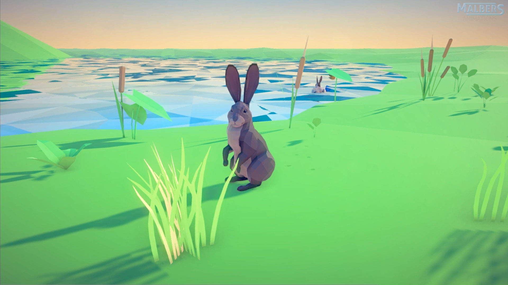 Poly Art Rabbits Low-poly 3D model_13