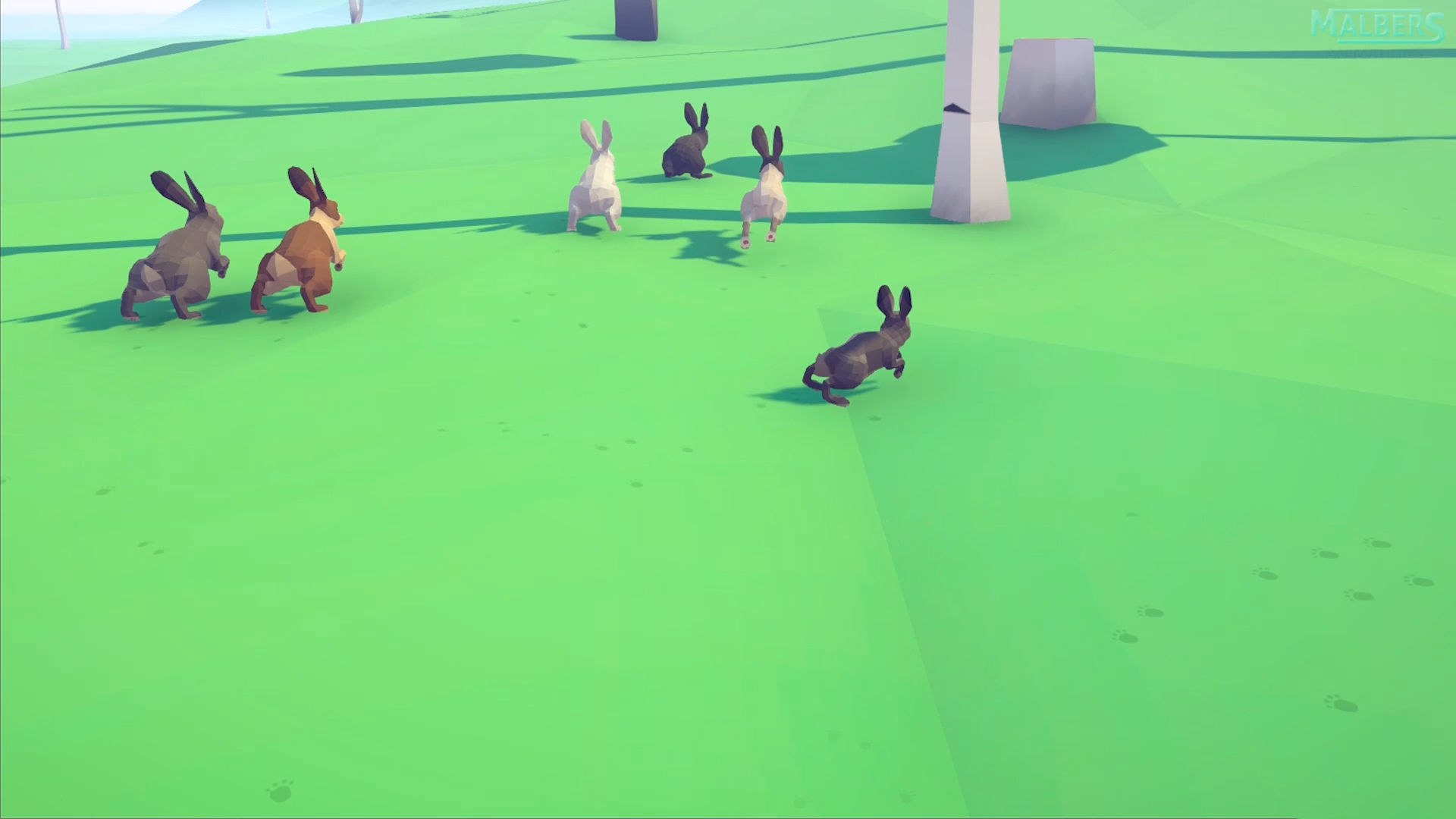 Poly Art Rabbits Low-poly 3D model_10