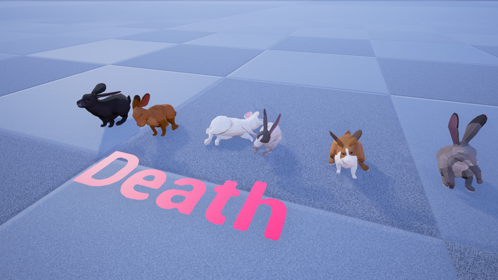 Poly Art Rabbits Low-poly 3D model_8