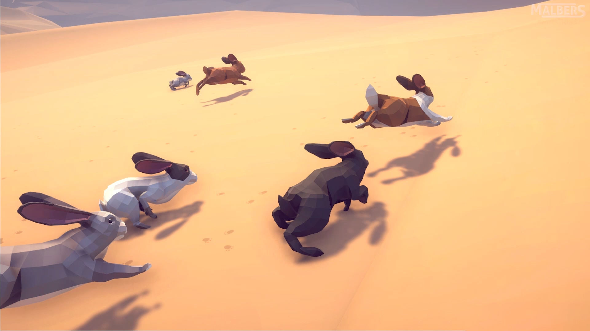 Poly Art Rabbits Low-poly 3D model_16