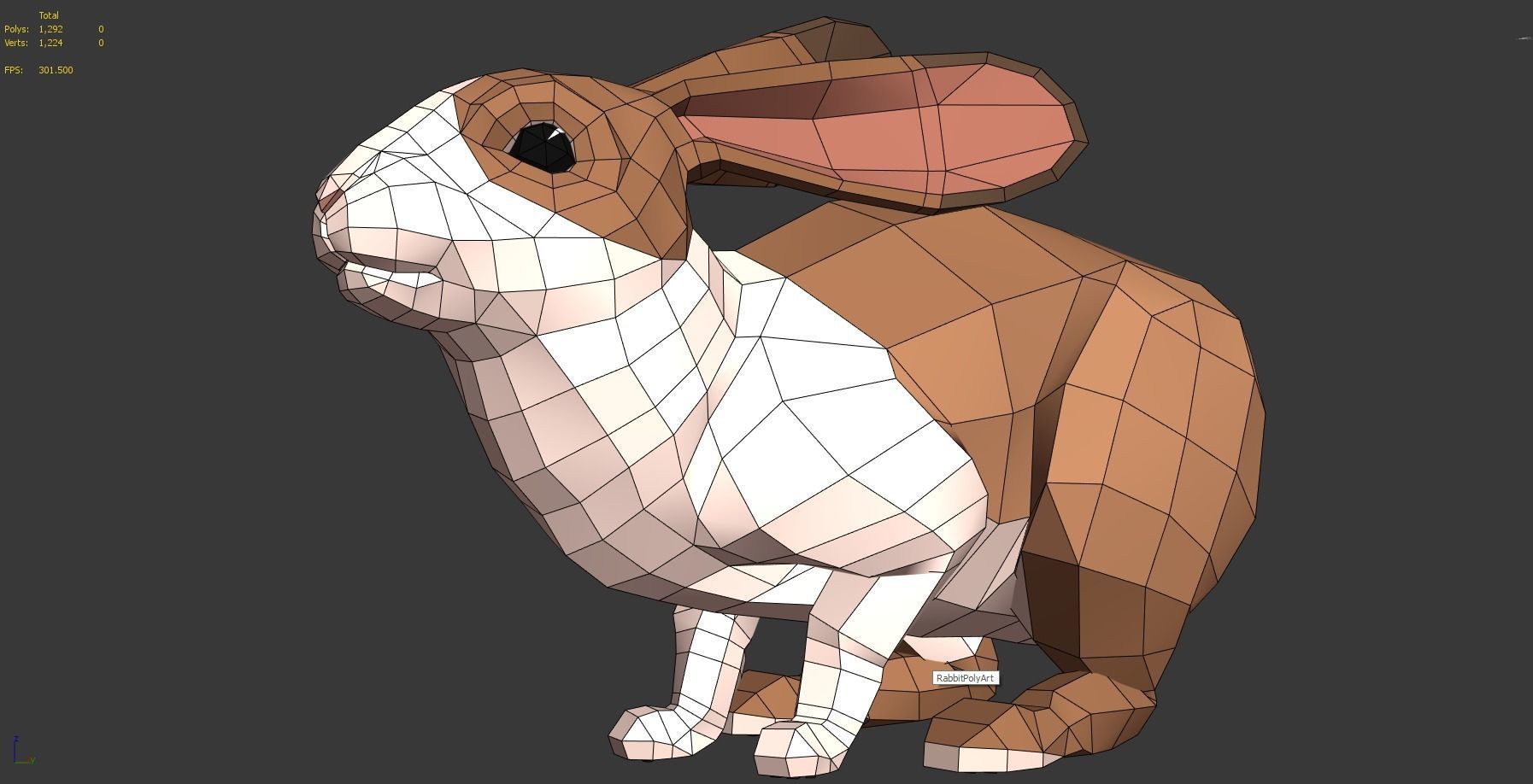 Poly Art Rabbits Low-poly 3D model_18