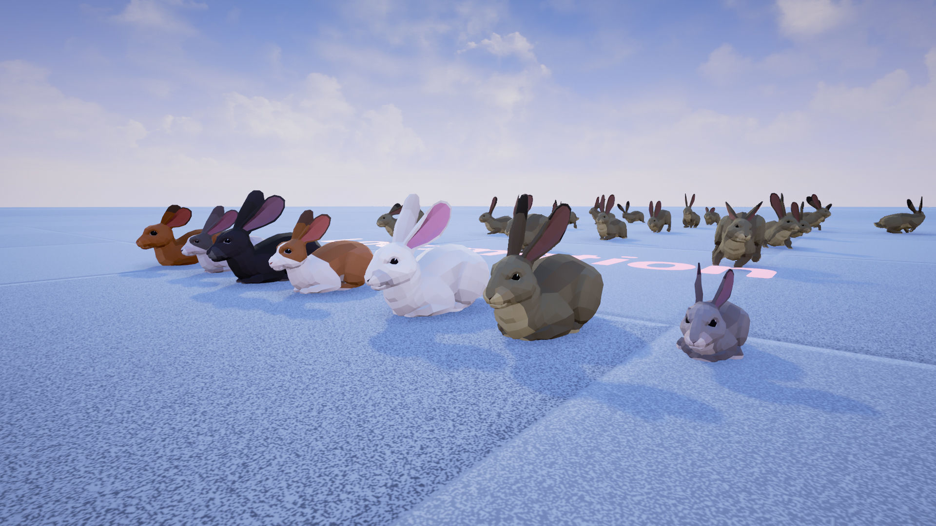 Poly Art Rabbits Low-poly 3D model_7