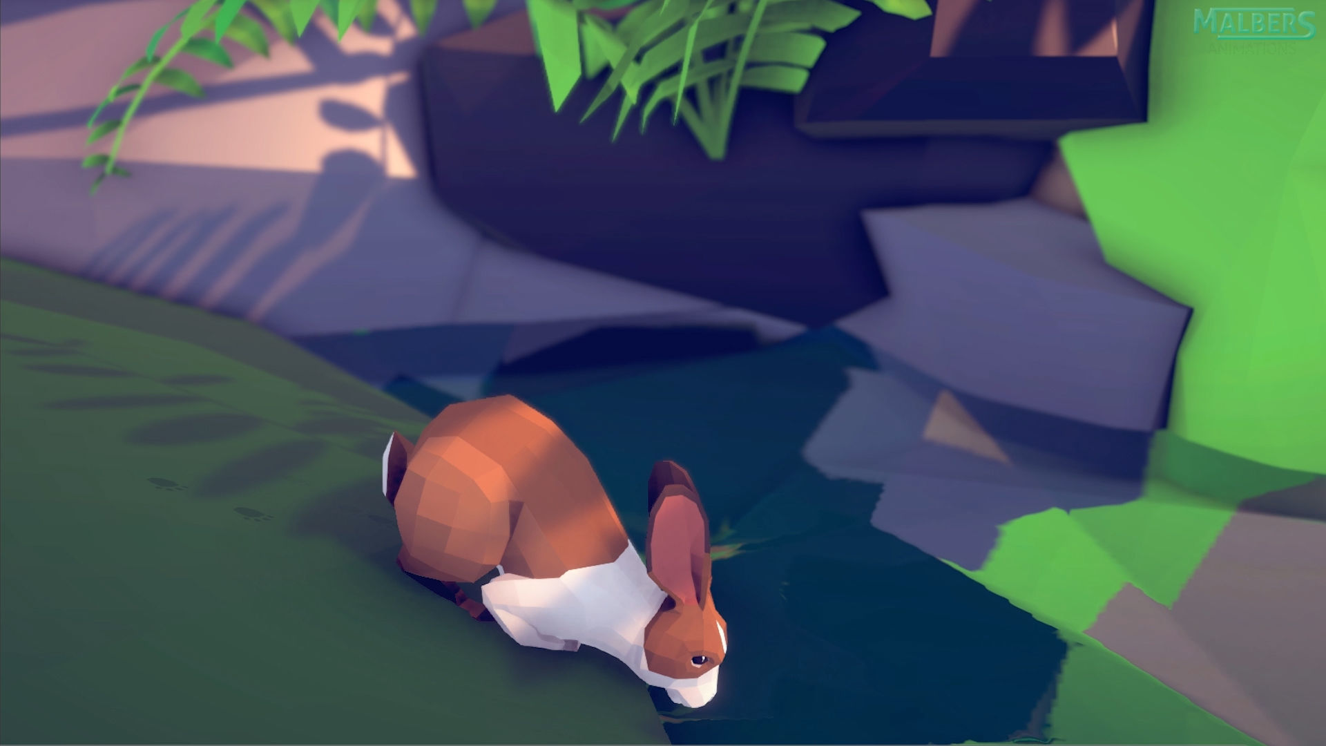 Poly Art Rabbits Low-poly 3D model_14