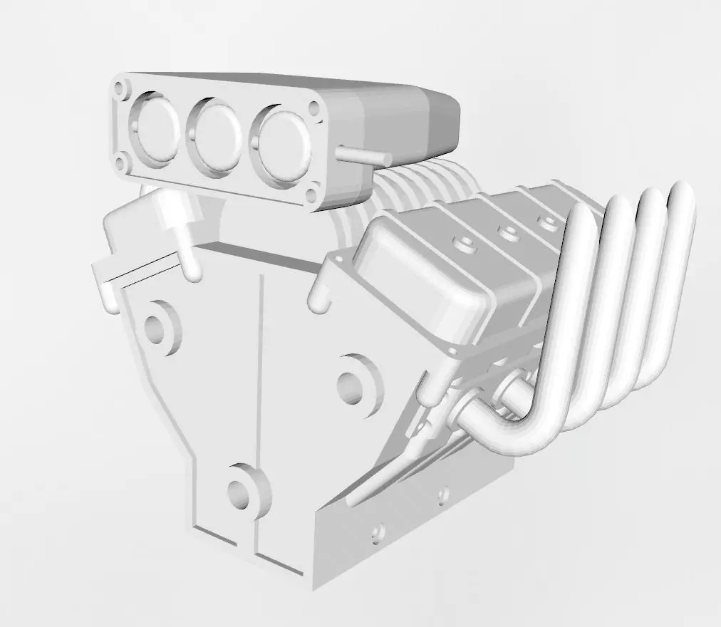 V8 engine 3D print model_0
