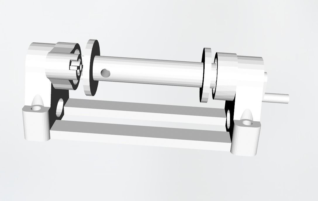 Winch pulley 3D print model_1