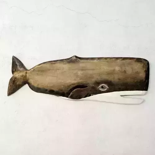 Hand-Carved Whale Wall Art 3D model