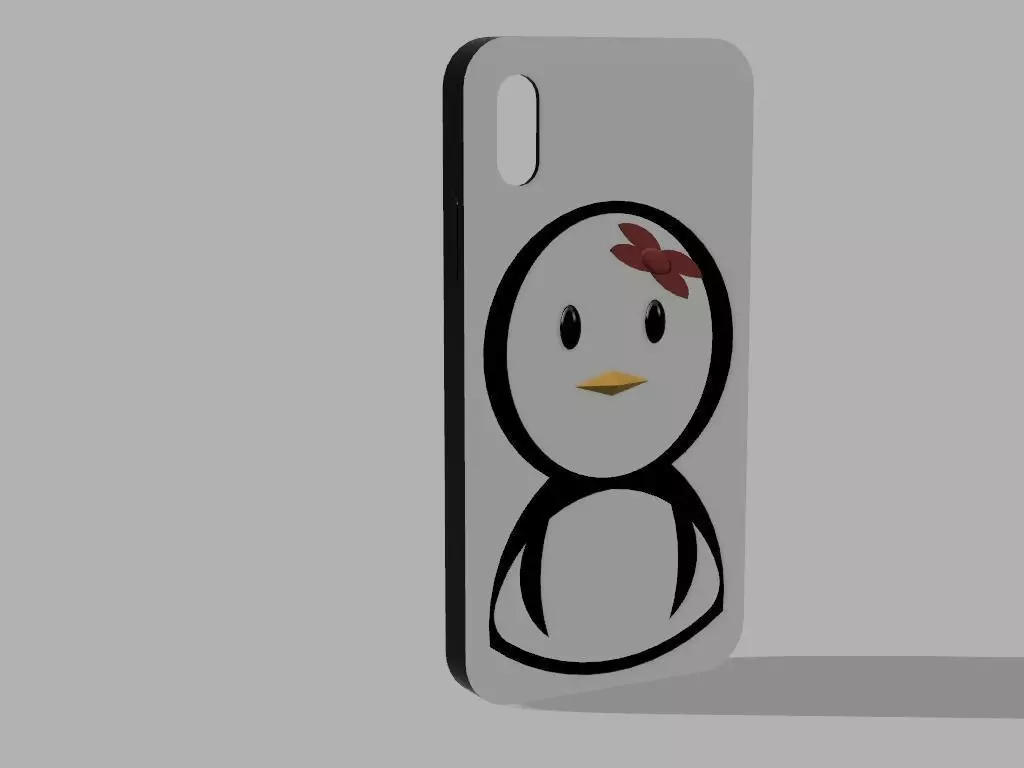 Penguin Gal cover for IphoneX 3D print model