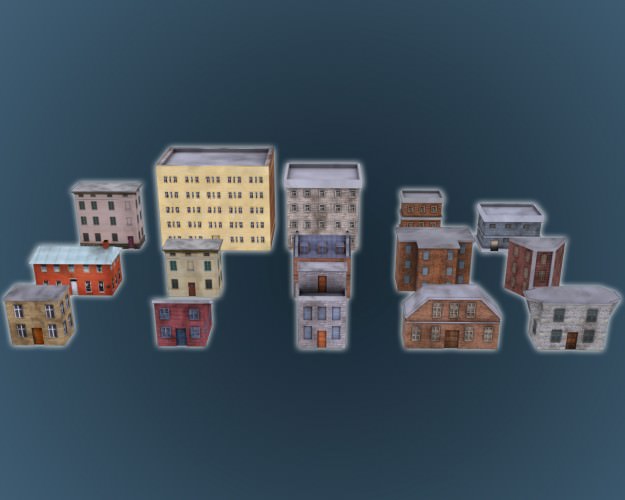 Low Poly Game Buildings Pack 01 Low-poly 3D model_3