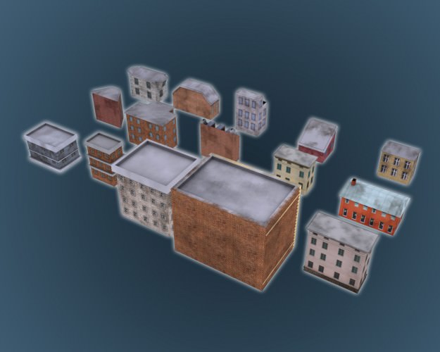 Low Poly Game Buildings Pack 01 Low-poly 3D model_4
