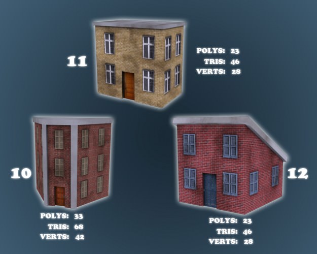 Low Poly Game Buildings Pack 01 Low-poly 3D model_13