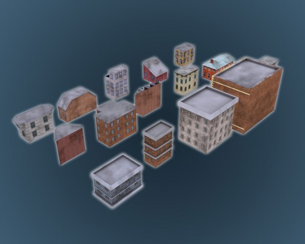 Low Poly Game Buildings Pack 01 Low-poly 3D model_5