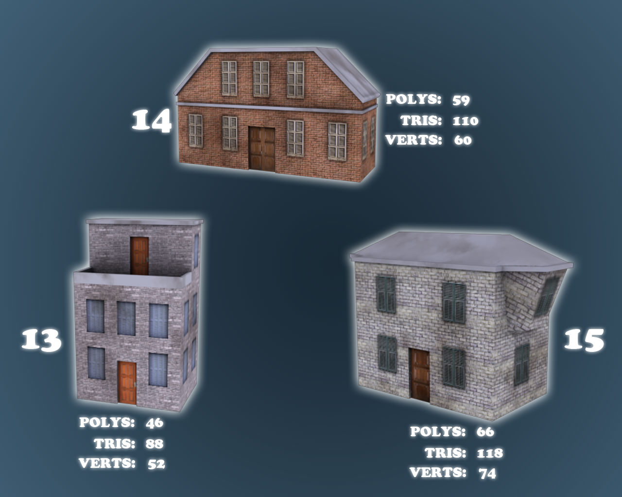 Low Poly Game Buildings Pack 01 Low-poly 3D model_14