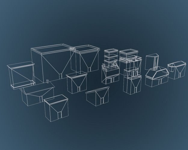 Low Poly Game Buildings Pack 01 Low-poly 3D model_7