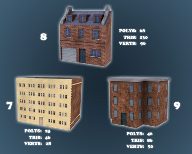 Low Poly Game Buildings Pack 01 Low-poly 3D model_12
