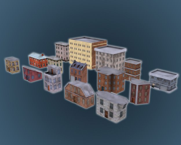 Low Poly Game Buildings Pack 01 Low-poly 3D model_1