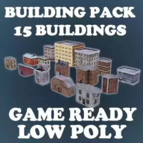 Low Poly Game Buildings Pack 01