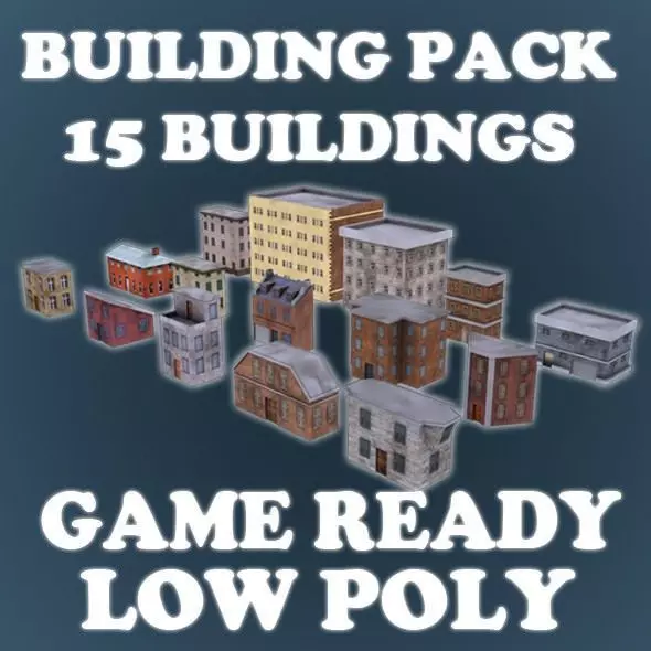 Low Poly Game Buildings Pack 01 Low-poly 3D model_0