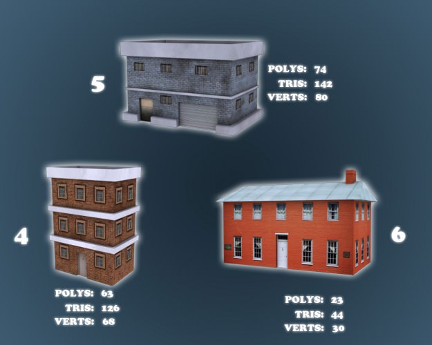 Low Poly Game Buildings Pack 01 Low-poly 3D model_11
