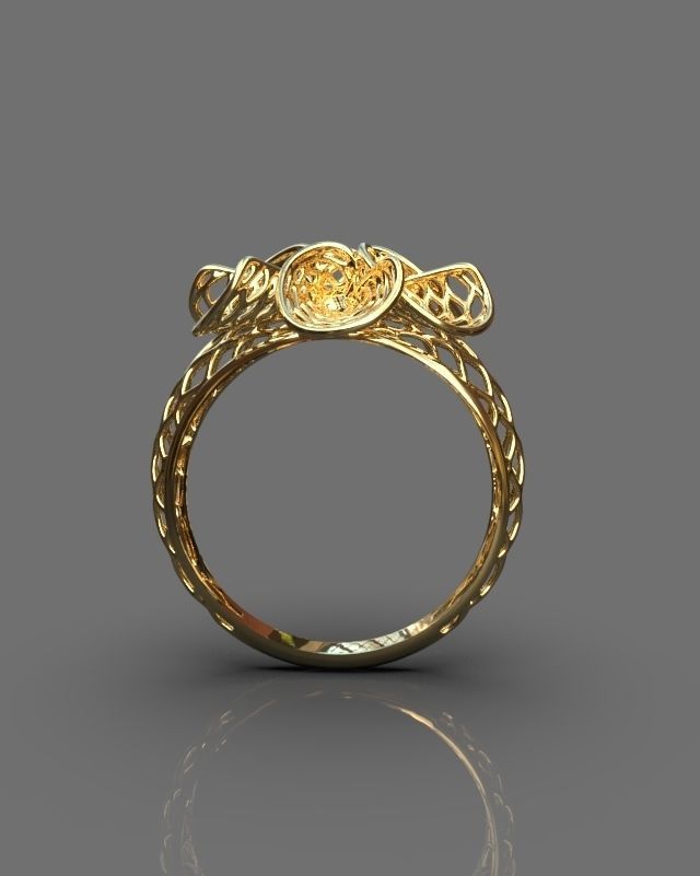 Floral ring 3D print model_7