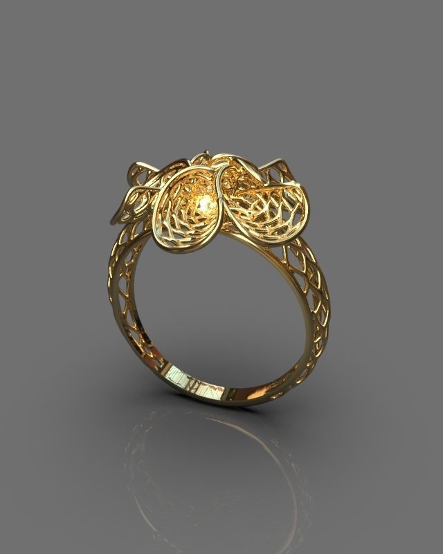 Floral ring 3D print model_1