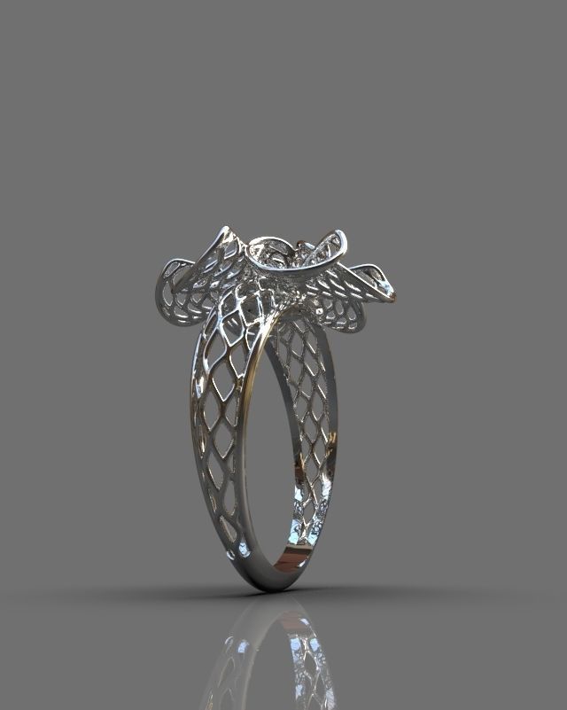 Floral ring 3D print model_2