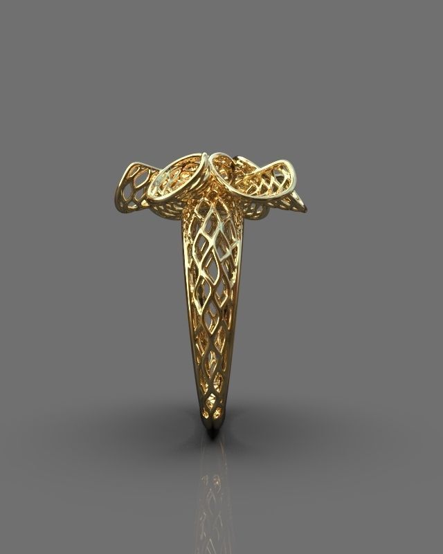 Floral ring 3D print model_4