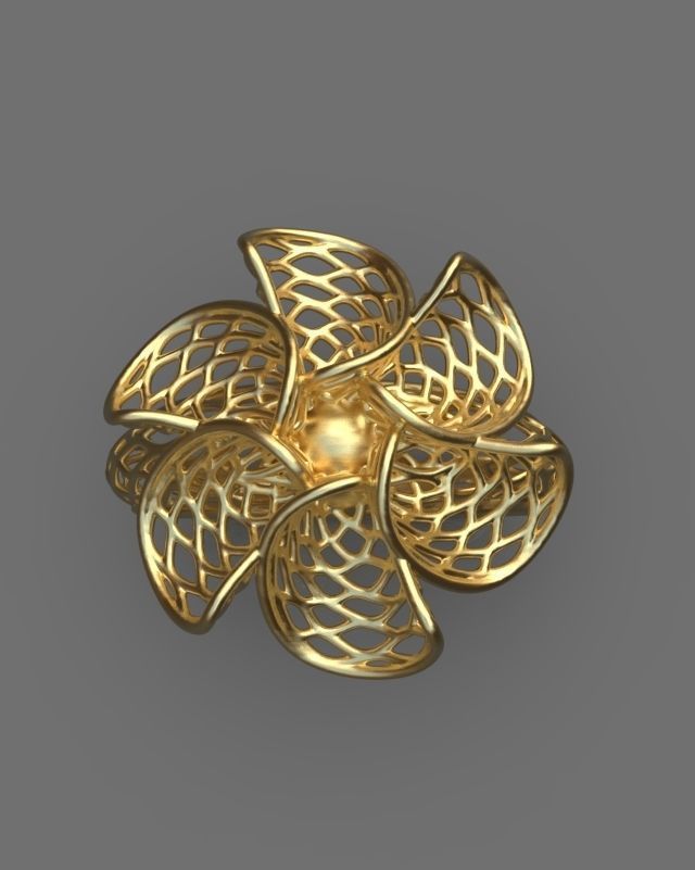 Floral ring 3D print model_6