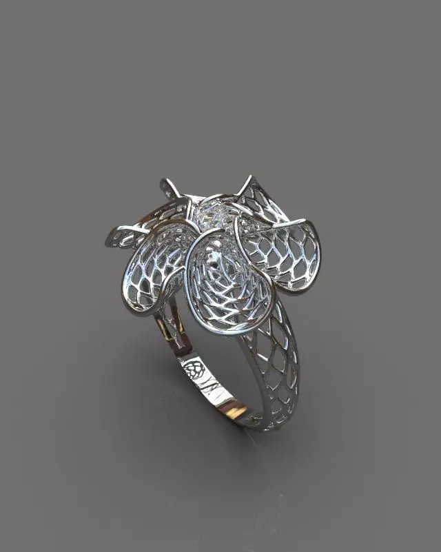 Floral ring 3D print model_0