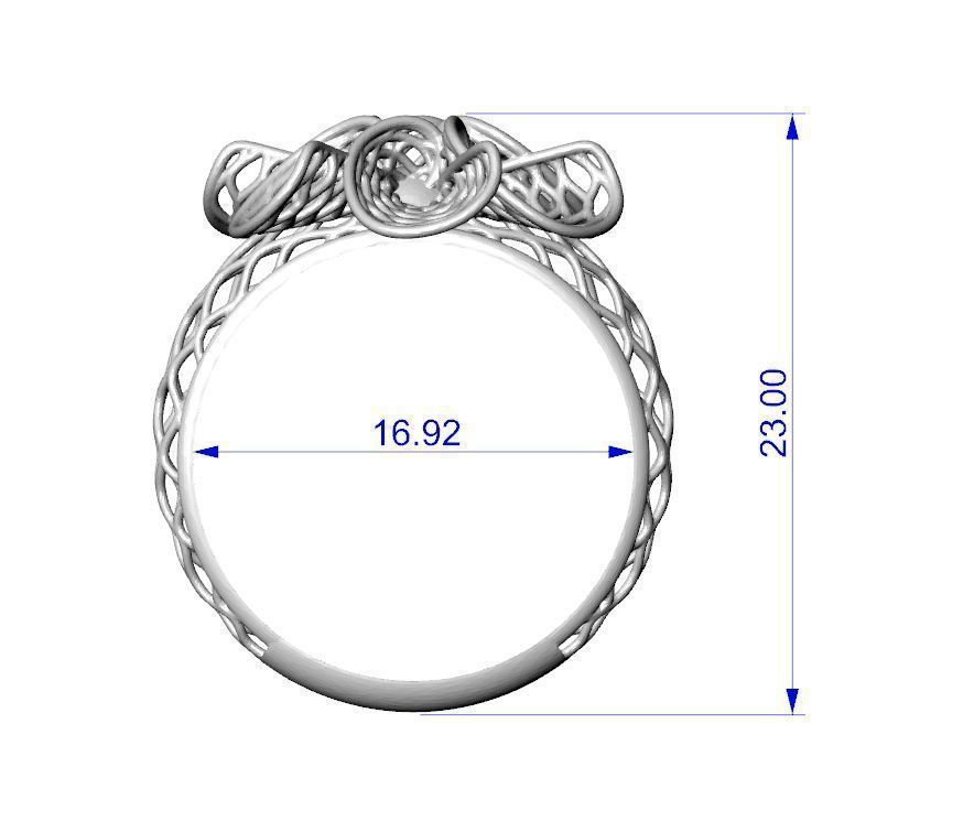 Floral ring 3D print model_11