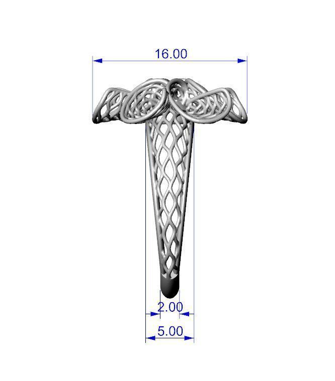 Floral ring 3D print model_12