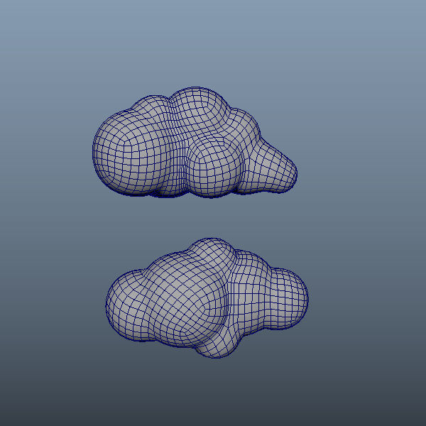 Cartoon clouds 3D model_3