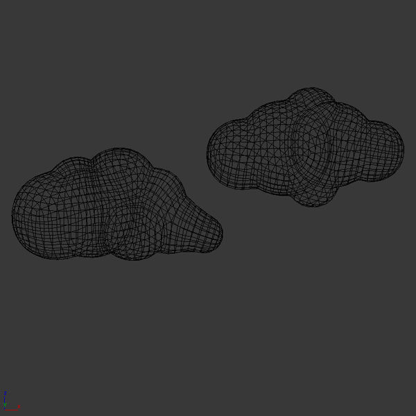 Cartoon clouds 3D model_4