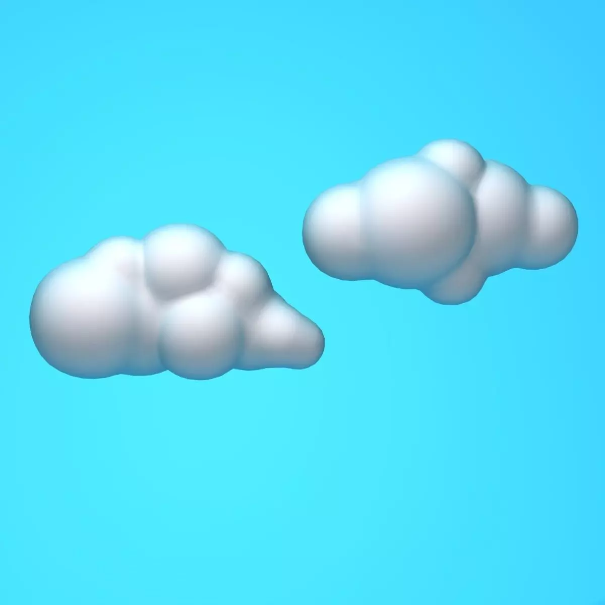 Cartoon clouds 3D model_0