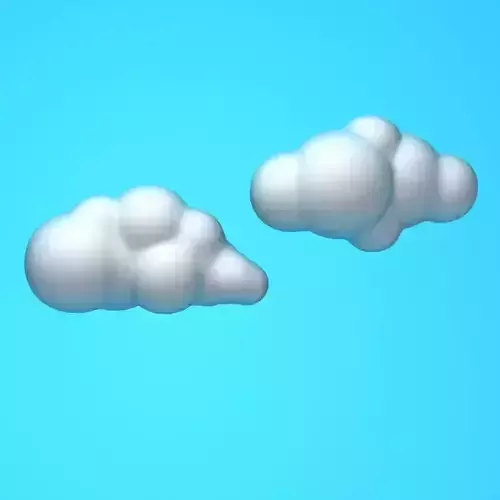 Cartoon clouds 3D model