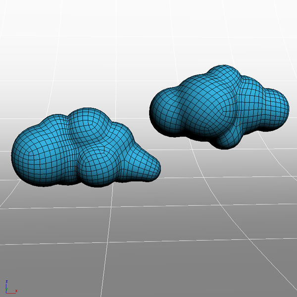 Cartoon clouds 3D model_7