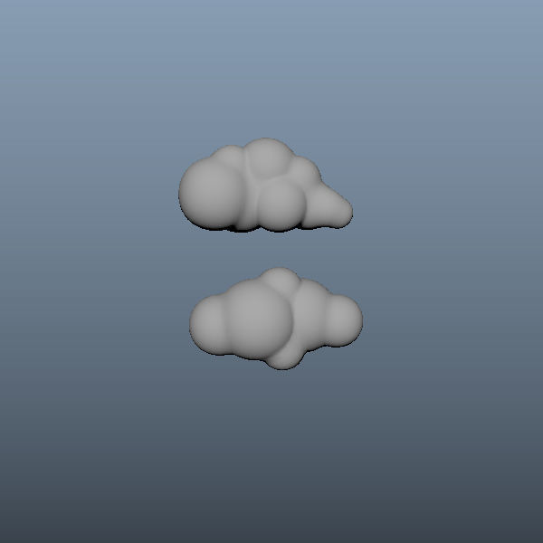 Cartoon clouds 3D model_5