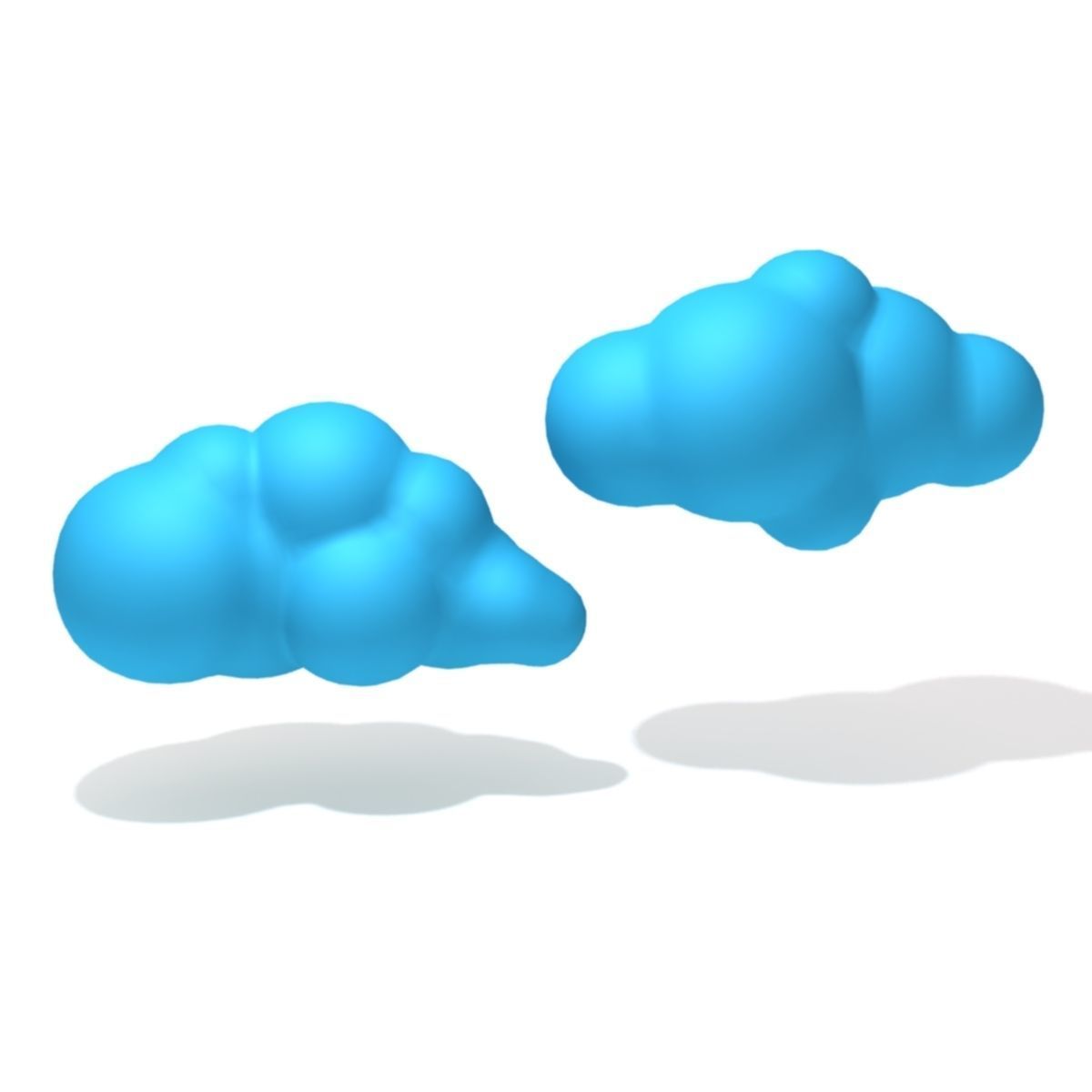 Cartoon clouds 3D model_1