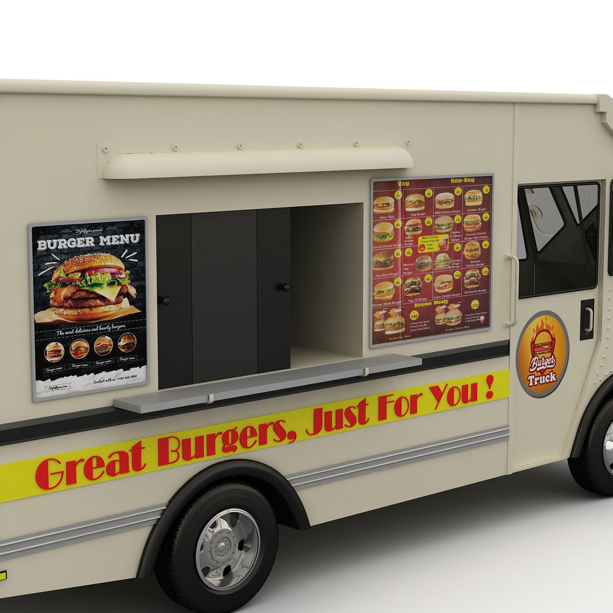 Burger Truck 3D model_13