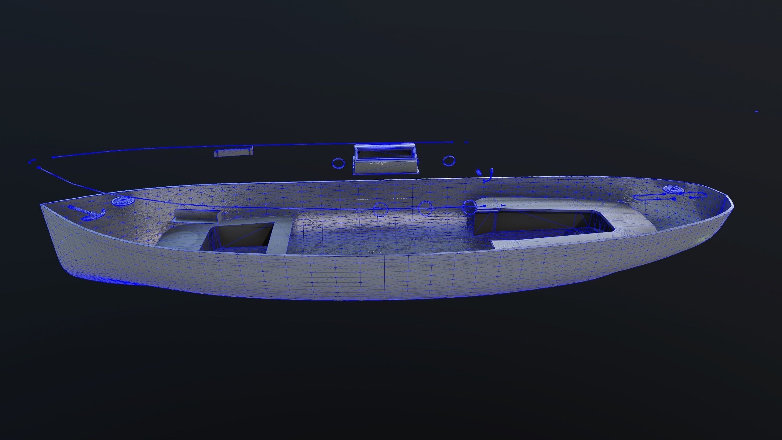 Motor Boat Low-poly 3D model_22