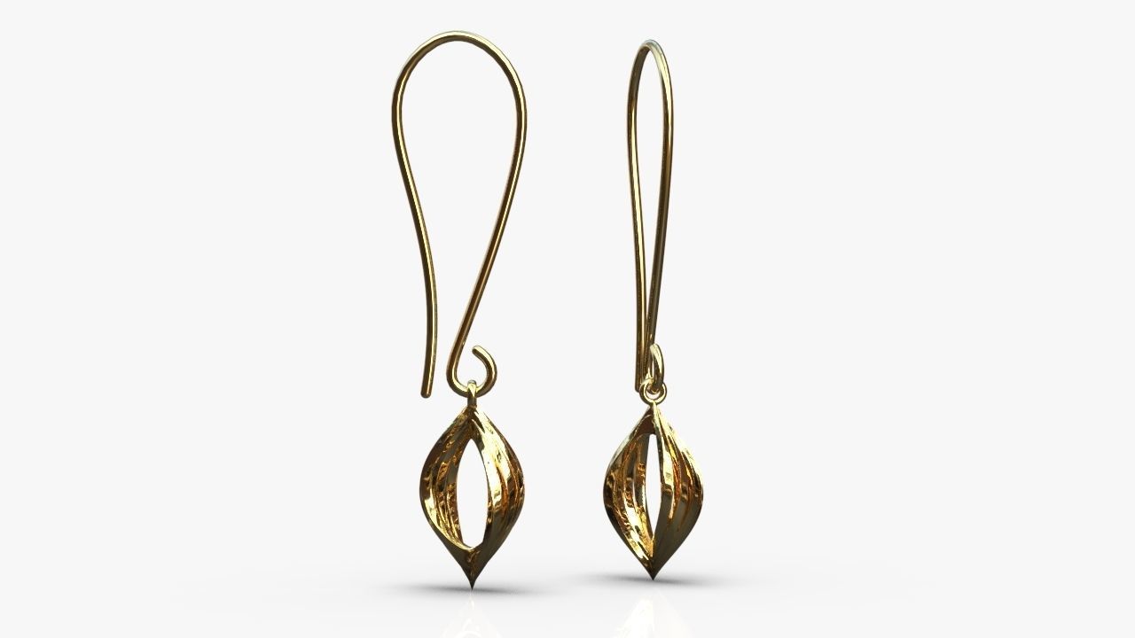 Light modern earrings 3D print model_2