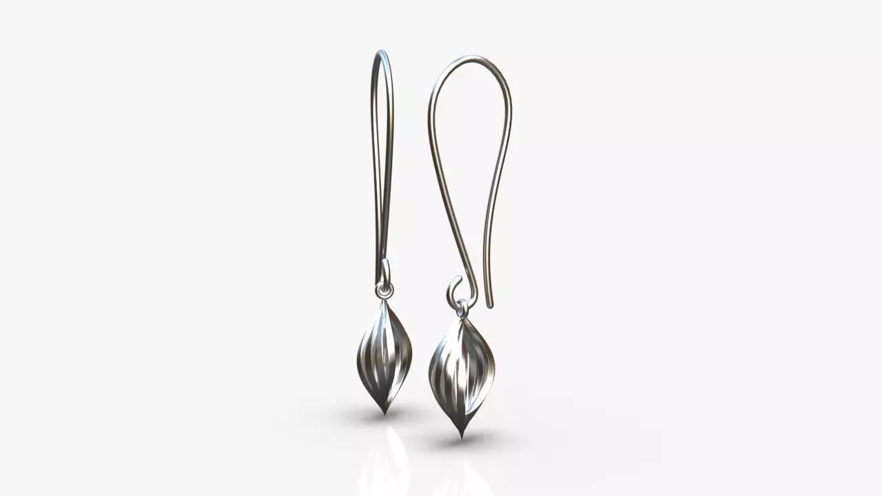 Light modern earrings 3D print model_0