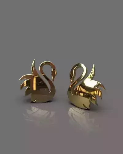 Light swan earrings