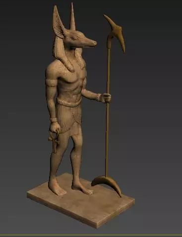 anubis egyptian statue 3D print model