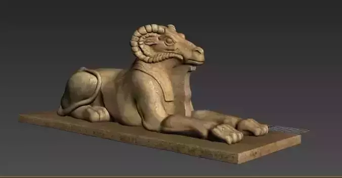 jackal egyptian statue of ram 3D print model