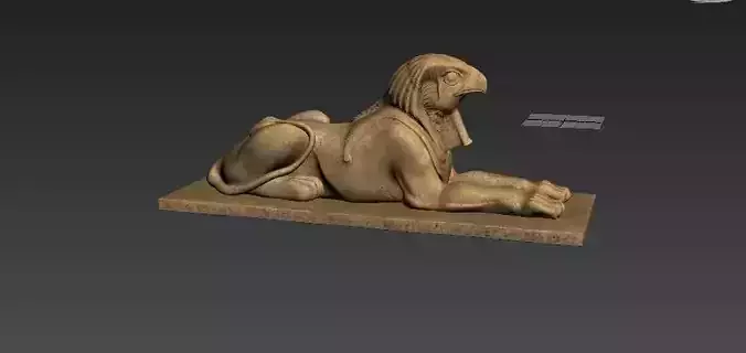 Falcon egyptian sphinx statue 3D print model