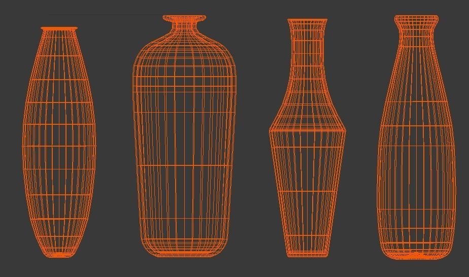 27 SIMPLE VASES Low-poly 3D model_5